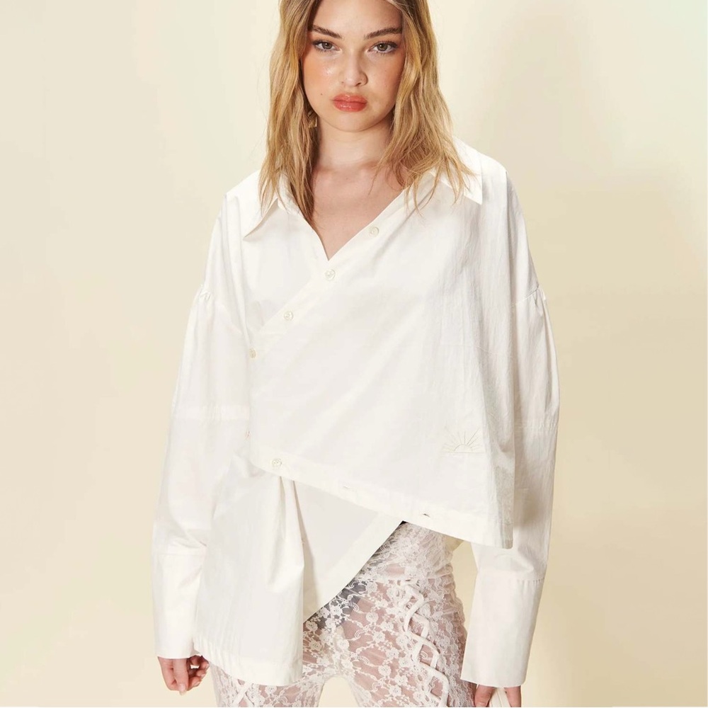 House of Sunny The Artist's Way Shirt in Ivory Sail Size US 4, Small, UK8